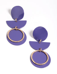Purple Geometric Open Twist Drop Earrings - link has visual effect only