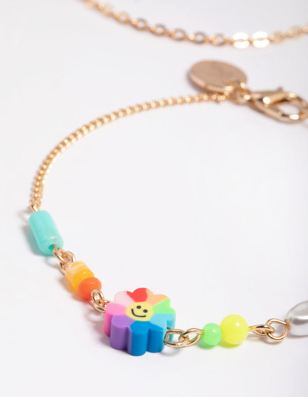 Gold Happy Flower Pack Bracelet