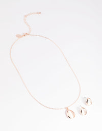 Blush Cats Eye Necklace & Earrings Set - link has visual effect only