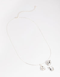 Silver Diamante Pear Necklace & Earrings Set - link has visual effect only