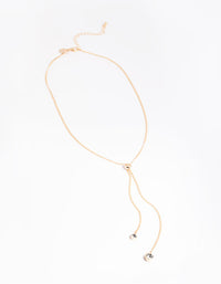 Gold Adjustable Slide Diamante Necklace - link has visual effect only