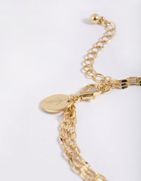 Gold Plated Drape Chain Anklet - link has visual effect only