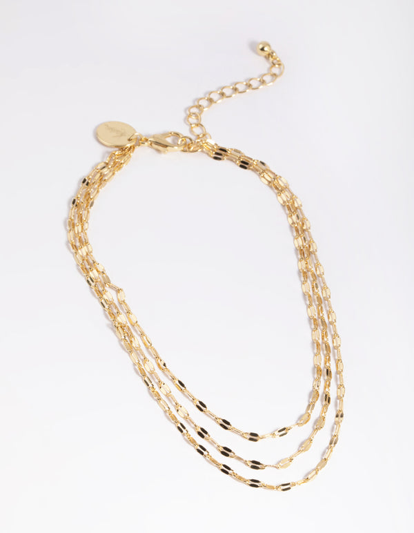 Gold Plated Drape Chain Anklet