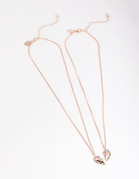 Rose Gold Pastel Diamante BFF Necklace Pack - link has visual effect only