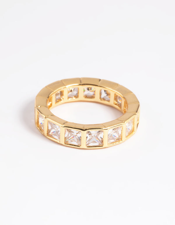 Gold Plated Cubic Zirconia Band Ring