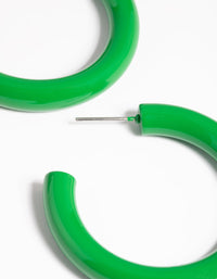 Glossy Green 40mm Hoop Earrings - link has visual effect only