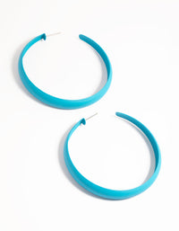 Matte Blue 60mm Hoop Earrings - link has visual effect only