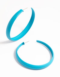 Matte Blue 60mm Hoop Earrings - link has visual effect only