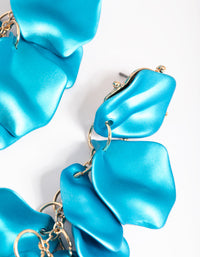 Blue Pearlised Petal Drop Earrings - link has visual effect only