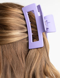 Large Lilac Rectangle Outline Claw Clip - link has visual effect only