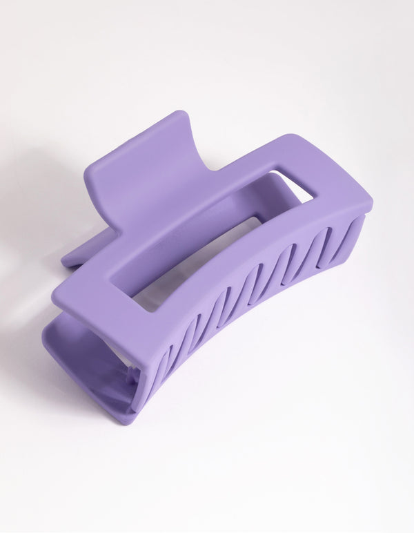Large Lilac Rectangle Outline Claw Clip