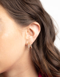Gold Diamante Hoop Earrings - link has visual effect only