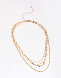 Gold Carabiner Layered Necklace - link has visual effect only
