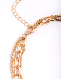 Gold Carabiner Layered Necklace - link has visual effect only