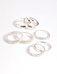 Silver Diamante Ring Stack Pack - link has visual effect only