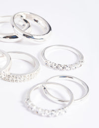 Silver Diamante Ring Stack Pack - link has visual effect only