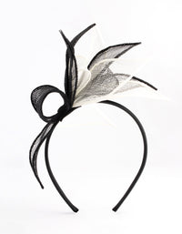 Black & White Petal Sinamay Fascinator - link has visual effect only
