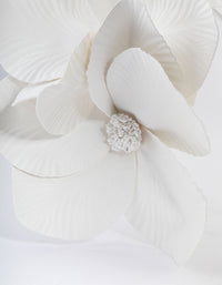 White Faux Leather Petal Headband - link has visual effect only