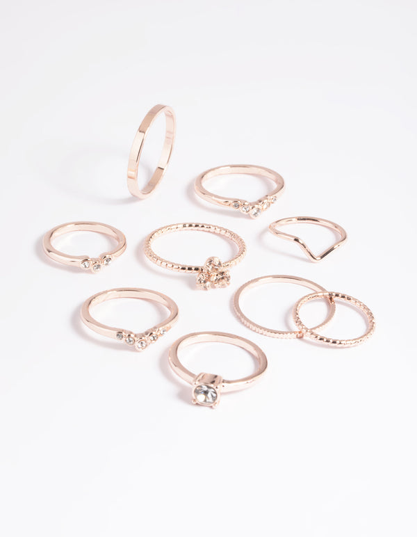 Rose Gold Fine Faux Ring Pack