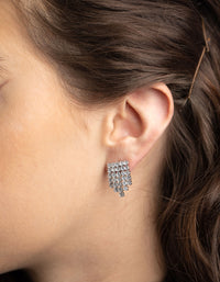 Rhodium Mini Row Drop Earrings - link has visual effect only