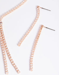 Rose Gold Cubic Zirconia Cupchain Earring & Necklace Set - link has visual effect only