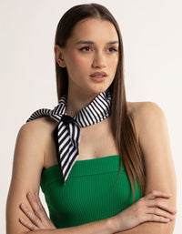 Black & White Fabric Geometric Stripe Scarf - link has visual effect only