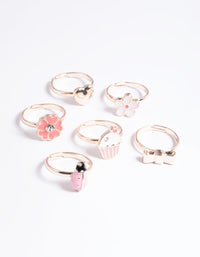 Kids Pink Sweet Ladybug Ring 6-Pack - link has visual effect only