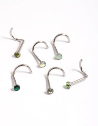 Surgical Steel Basic 6-Pack Nose Studs - link has visual effect only