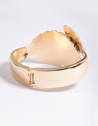 Gold Diamante Leaf Hinge Cuff Bracelet - link has visual effect only