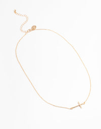 Gold Simple Bar Cross Necklace - link has visual effect only