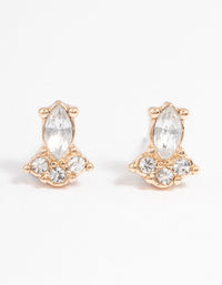 Gold Mini Stone Set Stud Earrings - link has visual effect only