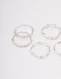 Silver Diamante Row Mix Ring 8-Pack - link has visual effect only