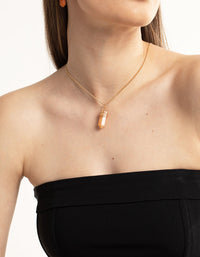 Gold Orange Wire Wrap Shard Necklace - link has visual effect only