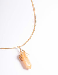 Gold Orange Wire Wrap Shard Necklace - link has visual effect only