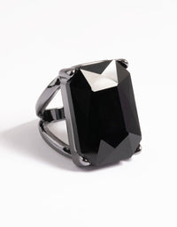 Gunmetal Statement Emerald Cut Ring - link has visual effect only