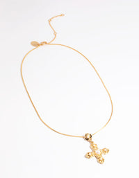Gold Plated Freshwater Pearl Antique Cross Necklace - link has visual effect only