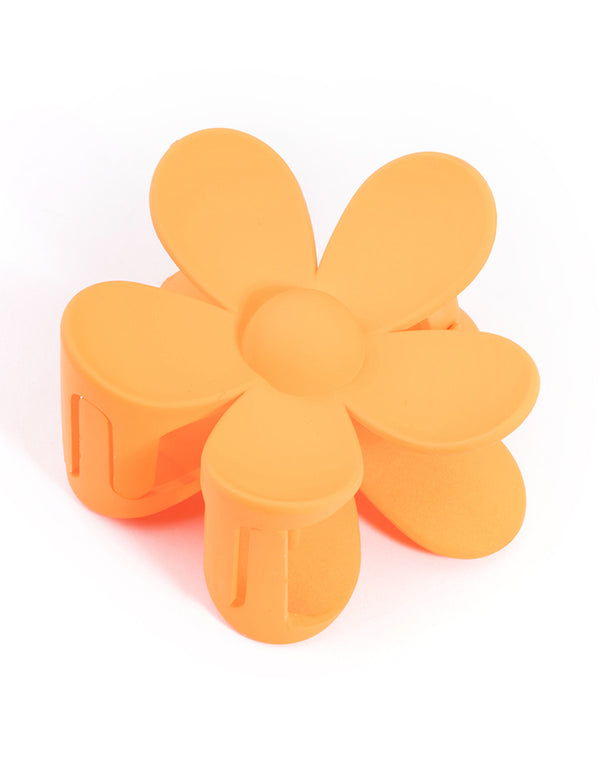 90s Orange Daisy Flower Claw Clip