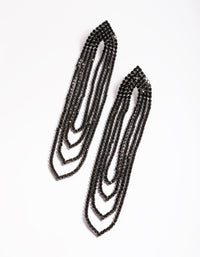 Rhodium Oval Cupchain Drop Earrings - link has visual effect only