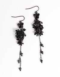 Black Floral Butterfly Drop Earrings - link has visual effect only