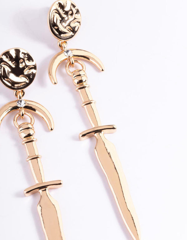 Gold Diamante Freshwater Pearl Earrings