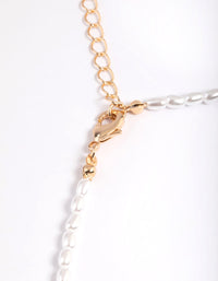 Gold Pearly Disc Pendant Necklace - link has visual effect only