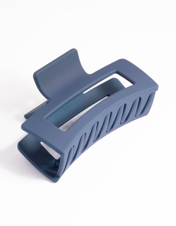 Navy Large Coated Box Claw Clip