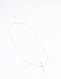 Gold Plated Surgical Steel Cross Belly Chain - link has visual effect only