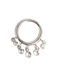 Surgical Steel Cubic Zirconia Charm Clicker - link has visual effect only