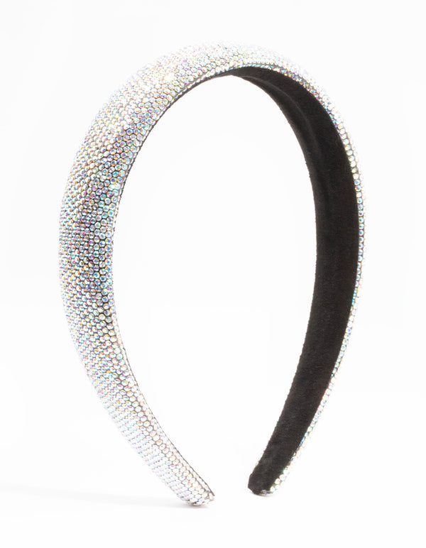 Fabric Diamante Padded Headband