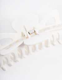 White Acrylic Triangle Cut Out Claw Clip - link has visual effect only