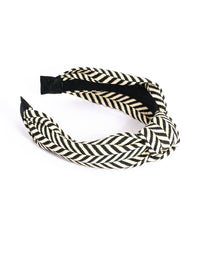 Black & White Fabric Woven Print Fabric Headband - link has visual effect only