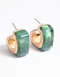 Worn Gold Chubby Resin Hoop Earrings - link has visual effect only