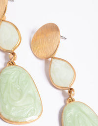 Worn Gold Stone Drop Earrings - link has visual effect only