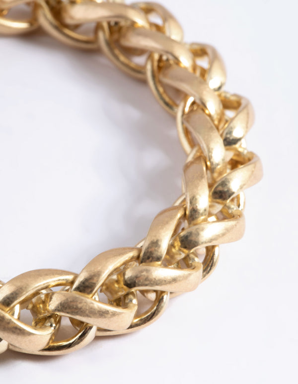 Worn Gold Chunky Twist Chain Bracelet